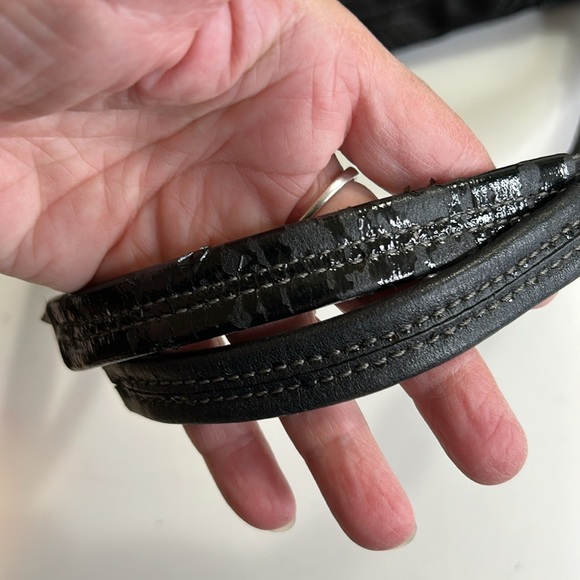 COACH LEATHERWEAR BLACK NYLON WITH SILVER ACCENTS TOTE HANDBAG - Picture 11 of 16